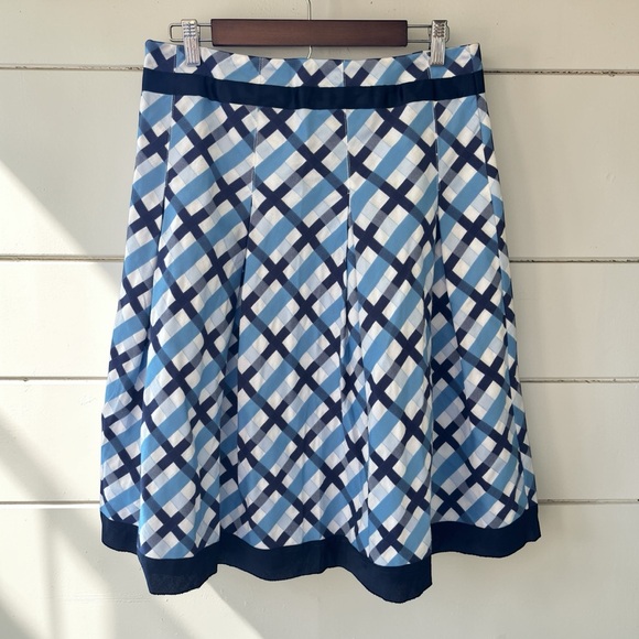 Tommy Hilfiger Blue Plaid Crisscross Flare Skirt Y2K Preppy | Medium - Picture 15 of 16